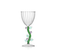 Ichendorf Milano Calice Optico, fleur rose, collection botanique, 28 cl, verre borosilicate, fait à la main