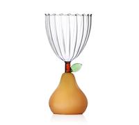Ichendorf Milano Calice Pera, collection Fruits & Flowers, jaune mat, 30 cl, verre borosilicate, fait à la main