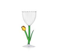 Ichendorf Milano Gobelet optique tulipe jaune, collection botanique, 28 cl, verre borosilicate, fait à la main