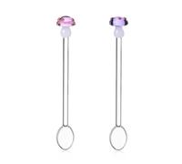 Ichendorf Milano Lot de 2 cuillères à café champignon violet et rose | Collection Alice | H 15 cm | Verre borosilicate | Fait à la main