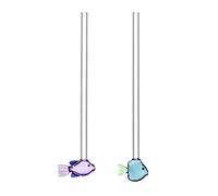Ichendorf Milano Lot de 2 pailles Poissons Lilas et Vert plus Brosse | Collection Marine Garden | H 20 cm | Verre borosilicate | Fait à la main