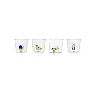 Ichendorf Milano Lot de 4 Tumbler assortis Collection Animal Farm 35 cl Verre borosilicate, fait main