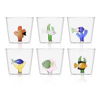 Ichendorf Milano Tumbler Collection Marine Garden – 35 cl verre borosilicate fait à la main, lot 6