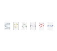 Ichendorf Milano Lot de 6 verres à liqueur, collection Decò Arlequin, 10 cl, verre borosilicaté, fait à la main