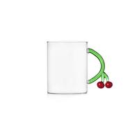 Ichendorf Milano Mug Cerises - Collection Fruits & Flowers, 45 cl, verre borosilicate, fait main