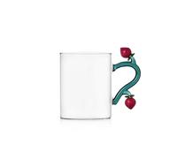 Ichendorf Milano Mug Fraises - Collection Fruits & Flowers, 45 cl, verre borosilicate, fait main