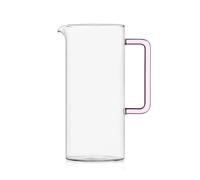 Ichendorf Milano Pichet transparent/rose, collection Tube, 120 cl, verre borosilicate, fait main