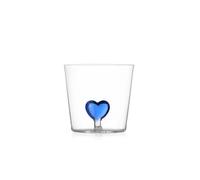 Ichendorf Milano Tumbler, bleu, collection cœur, 30 cl, verre borosilicate, fait main