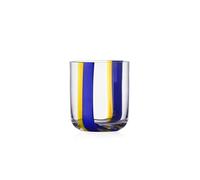Ichendorf Milano Tumbler, bleu et jaune U, collection Gesti, 35 cl, verre soufflé à la bouche, fini à la main