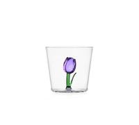 Ichendorf Milano Tumbler Tulipano Lilas, collection botanique, 30 cl, verre borosilicate, fait à la main