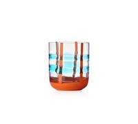 Ichendorf Milano Tumbler, Turquoise et Orange, Collection Gesti, 35 cl, Verre soufflé à la bouche, Finition à la main