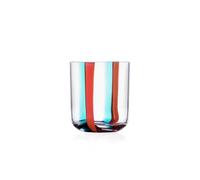 Ichendorf Milano Tumbler, Turquoise et Rouge, Collection Gesti, 35 cl, Verre soufflé à la bouche, Finition à la main