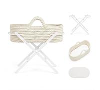 Ickle Bubba Nova Couffin Bébé avec Support Pliable et Matelas - Berceau Bébé Nomade en Crochet, dès la Naissance jusqu'à 9 kg, Léger et Pliable pour la Maison et Les Déplacements (Nuage/Blanc)