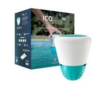 ICO Pool V2 Chlore Brome - Analyseur d'eau connecté pour piscines traitées au chlore ou au brome - Mesures toutes les heures pH, ORP, température de l'eau - Recommandations sur votre smartphone