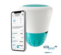 Ondilo ICO Pool V2 Essential+ Sel - Analyseur d'eau électronique pour piscines traitées au sel - Mesures toutes les heures pH, ORP, TDS et température de l'eau - Kit de calibration inclus