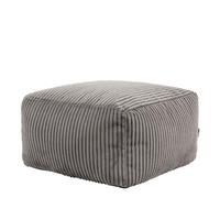 Icon Amara Tabouret Velours Côtelé, Pouf Repose Pieds avec Remplissage, Tabouret Pouf, Meuble Salon, Decoration Chambre, Gris Ardoise