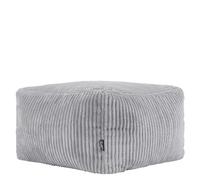 Icon Amara Velours Côtelé Tabouret, Petit Pouf avec Remplissage, Gris | Fabriqué en Europe, Pouf Poire, Pouf Repose Pieds, Tissu en Velours Côtelé Doux, Tabouret Pouf pour Chambre et Salon