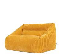 Icon Cecilia Canapé Enfants Velours Côtelé avec Remplissage, Jaune | Fabriqué en Europe, Pouf Enfant, Pouf Poire, Tissu en Velours Côtelé Doux, 2 Places Canapé pour Salon et Chambre