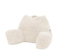 Icon Coussin de Lecture, Tissu Sherpa, Oreiller de Soutien avec Remplissage, Coussin de Lecture pour Lit, Meuble Chambre, Decoration Chambre, Crème
