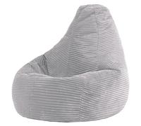 Icon Dalton Pouf Enfant, Velours Côtelé, pour Poire avec Remplissage, Chaise Enfant, Fauteuil Chambre, Meuble Chambre, Meuble Salon, Gris