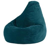 Icon Dalton Pouf Enfant, Velours Côtelé, pour Poire avec Remplissage, Chaise Enfant, Fauteuil Chambre, Meuble Chambre, Meuble Salon, Bleu Canard