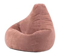 Icon Dalton Pouf Velours Côtelé avec Remplissage, Rose | Fabriqué en Europe, Pouf Adulte, Pouf Poire, Tissu en Velours Côtelé Doux, Fauteuil Confortable pour Salon et Chambre