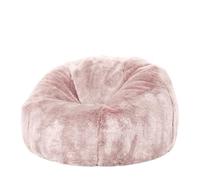 Icon Kingston Pouf Enfant, Fausse Fourrure, Pouf Poire avec Remplissage, Chaise Enfant, Fauteuil Chambre, Meuble Chambre, Meuble Salon, Rose