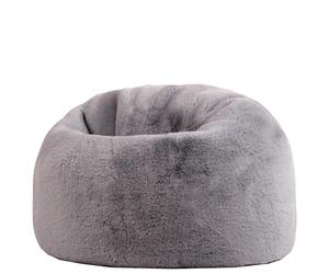 Icon Kingston Pouf Enfant, Lapin Fausse Fourrure, Pouf Poire avec Remplissage, Chaise Enfant, Fauteuil Chambre, Meuble Chambre, Meuble Salon, Gris Clair