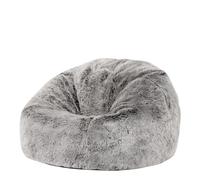 Icon Kingston Pouf Enfant, Pouf Poire avec Remplissage, Gris | Fabriqué en Europe, Pouf Enfant, Ronde Pouf, Tissu en Fausse Fourrure Douce, Fauteuil Salon Confortable pour Salon et Chambre