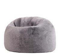 Icon Kingston Pouf Enfant, Pouf Poire avec Remplissage, Gris | Fabriqué en Europe, Pouf Enfant, Ronde Pouf, Tissu en Fausse Fourrure Douce, Fauteuil Salon Confortable pour Salon et Chambre