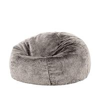 Icon Kingston Pouf, Fausse Fourrure, Pouf Poire avec Remplissage, Fauteuil Salon Confortable, Fauteuil Chambre, Meuble Salon, Decoration Chambre, Gris Polaire