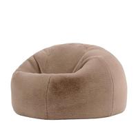 Icon Kingston Pouf, Pouf Poire avec Remplissage, Brun | Fabriqué en Europe, Pouf Adulte, Ronde Pouf, Tissu en Fausse Fourrure Douce, Fauteuil Salon Confortable pour Salon et Chambre