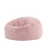 Icon Kingston Pouf, Pouf Poire avec Remplissage, Rose | Fabriqué en Europe, Pouf Adulte, Ronde Pouf, Tissu en Fausse Fourrure Douce, Fauteuil Salon Confortable pour Salon et Chambre