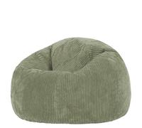 Icon Kingston Pouf Velours Côtelé, Pouf Poire avec Remplissage, Fauteuil Salon Confortable, Fauteuil Chambre, Meuble Salon, Decoration Chambre, Vert Sauge