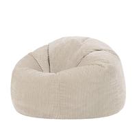 Icon Kingston Pouf Velours Côtelé, Pouf Poire avec Remplissage, Fauteuil Salon Confortable, Fauteuil Chambre, Meuble Salon, Decoration Chambre, Beige