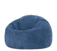 Icon Kingston Pouf Velours Côtelé, Pouf Poire avec Remplissage, Fauteuil Salon Confortable, Fauteuil Chambre, Meuble Salon, Decoration Chambre, Bleu Jeans