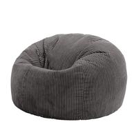 Icon Kingston Pouf Velours Côtelé, Pouf Poire avec Remplissage, Fauteuil Salon Confortable, Fauteuil Chambre, Meuble Salon, Decoration Chambre, Gris Foncé