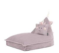 Icon Luna Licorne Pouf Enfant Velours Côtelé avec Remplissage, Violet | Fabriqué en Europe, Pouf Enfant, Pouf Poire, Tissu en Velours Côtelé Doux, Confortable Chaise Enfant pour Salon et Chambre