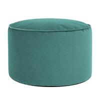 Icon Milano Tabouret Velours, Pouf Repose Pieds avec Remplissage, Teal | Fabriqué en Europe, Grand Pouf Rond, Pouf Poire, Tissu de Velours en Peluche, Tabouret Pouf pour Salon et Chambre