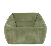 Icon Natalia Fauteuil Pouf Velours Côtelé avec Remplissage, Vert | Fabriqué en Europe, Pouf Adulte, Pouf Poire, Tissu en Velours Côtelé Doux, Fauteuil Salon Confortable pour Salon et Chambre