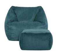 Icon Natalia Pouf Enfant et Tabouret Velours Côtelé avec Remplissage, Teal | Fabriqué en Europe, Pouf Enfant, Pouf Poire, Tissu en Velours Côtelé Doux, Confortable Chaise Enfant pour Salon et Chambre