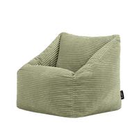 Icon Natalia Pouf Enfant, Velours Côtelé, pour Poire avec Remplissage, Chaise Enfant, Fauteuil Chambre, Meuble Chambre, Meuble Salon, Vert Sauge
