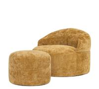 Icon Orb Chenille Fauteuil Pouf et Tabouret avec Remplissage, Jaune
