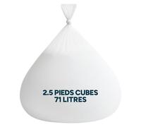 Icon Remplissage Pouf, 2.5 Pieds Cubes, 71 litres, Blanc, Billes Polystyrène pour Remplissage Pouf, Perles en EPS Rembourrage, Fabriqué en Europe