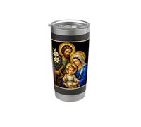Icône mosaïque de la famille Jésus, Marie, Joseph Gobelet isotherme en acier inoxydable double paroi