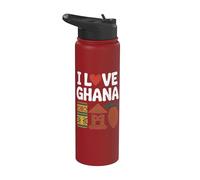 Icônes traditionnelles « I Love Ghana » Stainless Steel Insulated Water Bottle