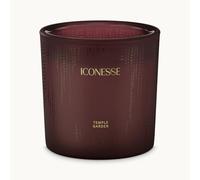 ICONESS Temple Garden Bougie parfumée à la cire de soja 280 g - Bougie végétalienne avec mèche en coton, durée de combustion 70 h, arômes naturels, citron, herbes, framboise, idée cadeau pour une