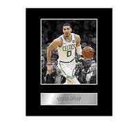 Iconic pics Photo dédicacée encadrée de Jayson Tatum Boston Celtics #01 NBA imprimée avec autographe