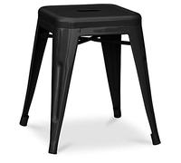 Iconik Interior Industrial Style Tabouret Design Industriel - 45cm - Nouvelle Edition - Stylix Noir