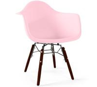 Iconik Interior Scandinavian Style Chaise pour Enfants - Design scandinave - Pieds en Bois foncé - Nordika Rose